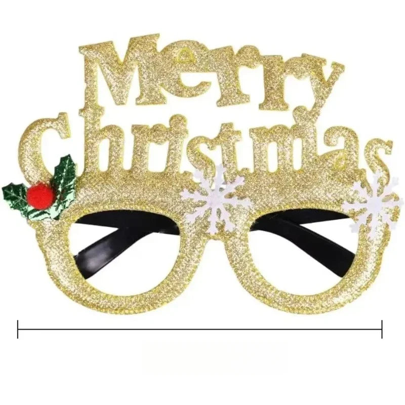 1PC Santa Bowknot Eyeglasses Frame Cute Decorative Glasses Dress Up Accessory Photo Prop for Kids Christmas Party Activities Quake