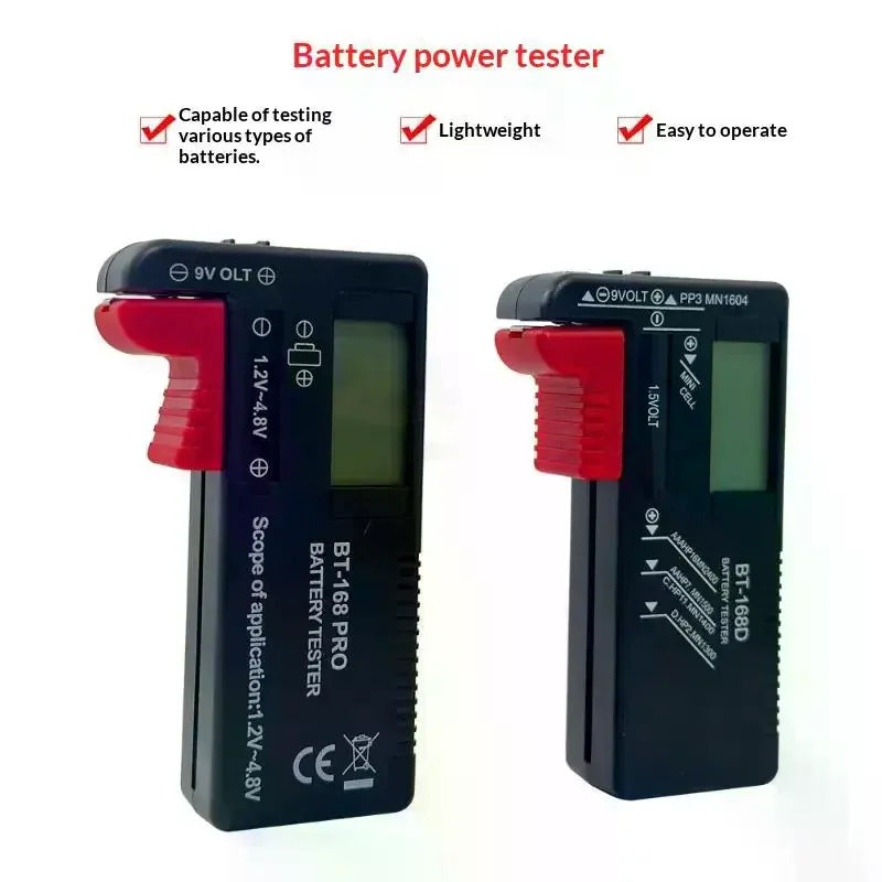 BT-168 PRO Digital Battery Tester Checkered Load Analyzer Display Check AAA AA Button Cell Lithium Capacity Universal Test Quake