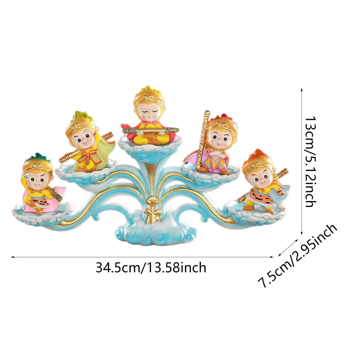 Wukong Figurine Cute Decorative Statue Tabletop Ornament Small Sculpture for Desk Cabinet Living Room Shelf Housewarming Gift Quake
