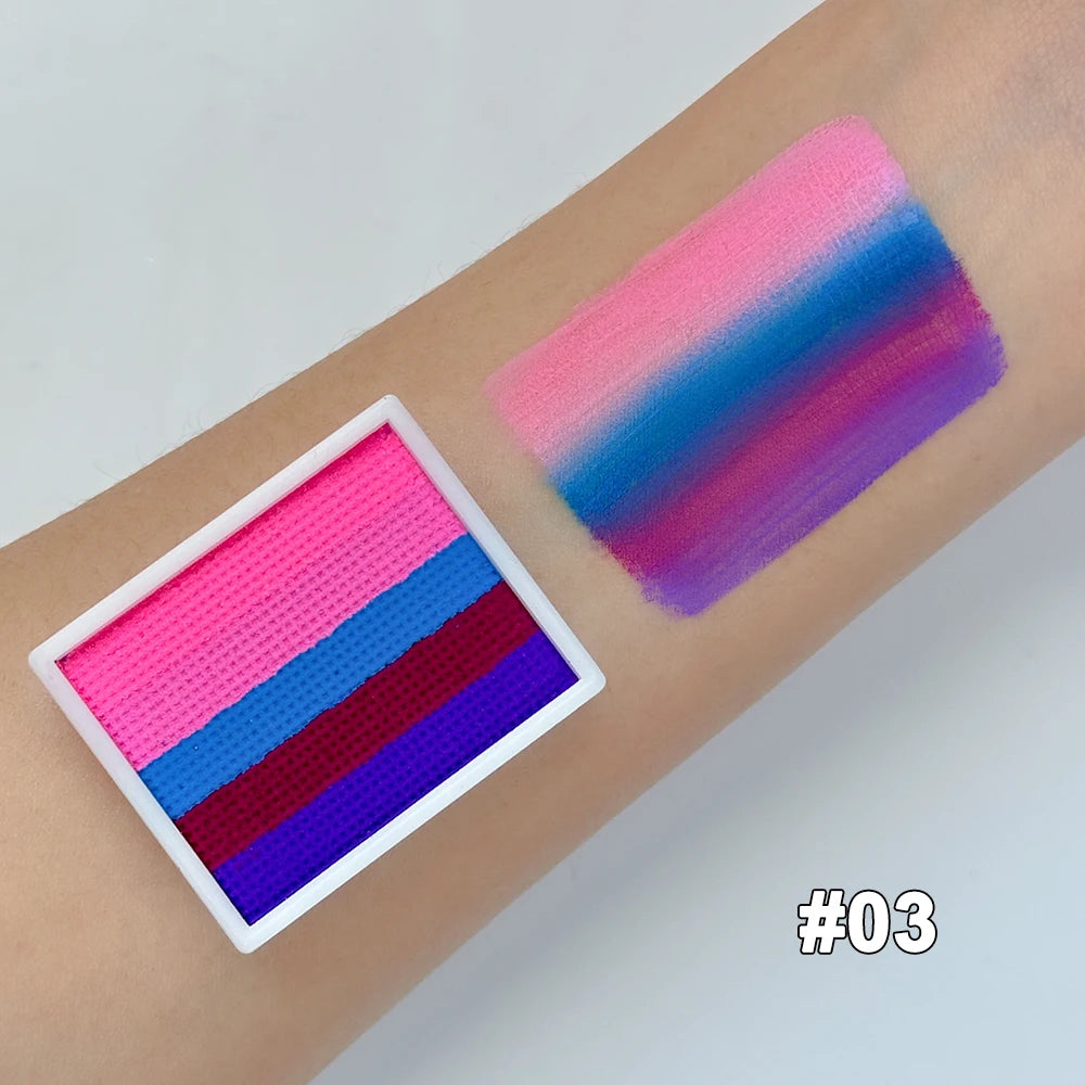 8G 12 Color Water Monochromatic Face Body Painting Palette Festive Washable face and body paint Makeup Costume Body Partie Quake 03