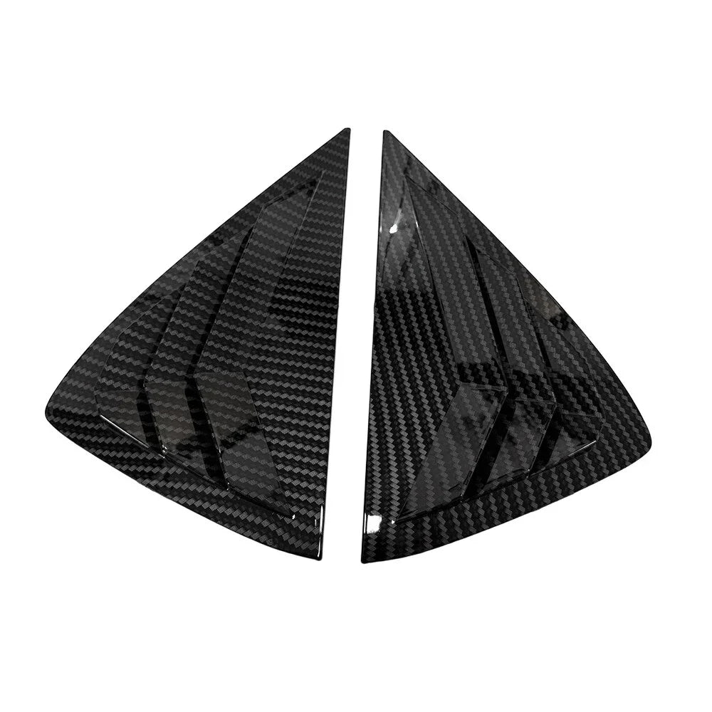 For Opel Corsa 2019-2023 Car Rear Louver Window Side Shutter Cover Trim Sticker Vent Scoop ABS Carbon Fiber Black Accessories Quake Carbon