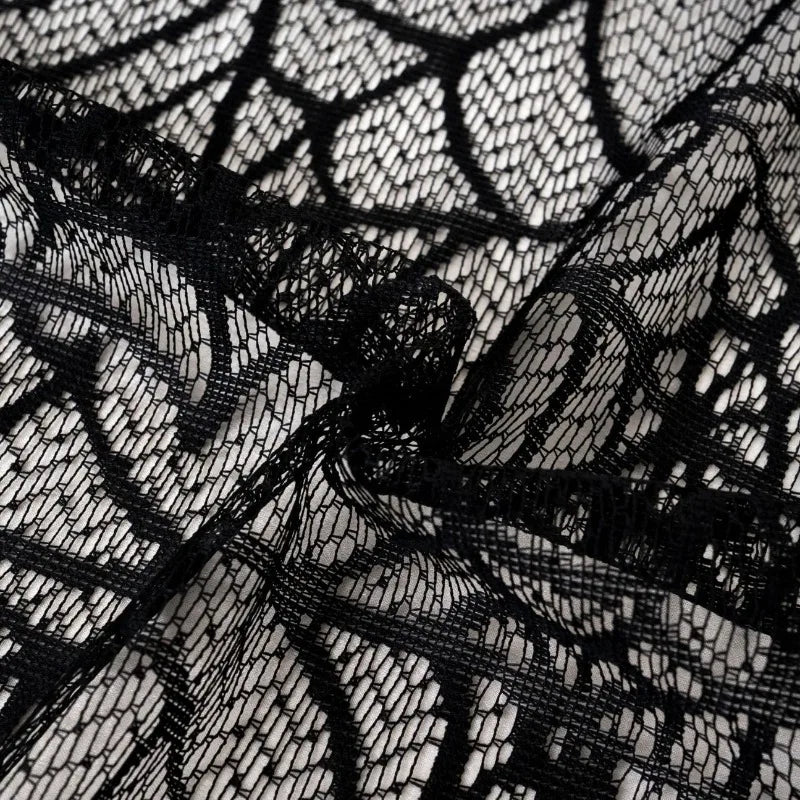 Lace Spider Web Halloween Table Runner Embroidered Table Cover Festive Table Decoration for Themed Party Supplies Quake