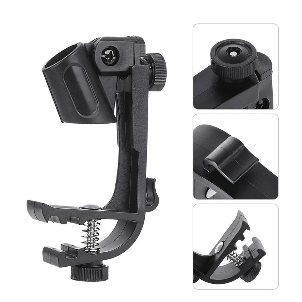 2pcs Drum Microphone Clip Holder Adjustable Shockproof Mic Clips Drum Rim Mount Clamp Quake