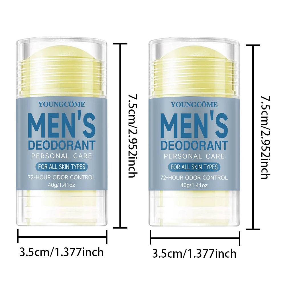 YOUNGCOME Men Deodorant StickRemove Armpit Odor Underarm Refresh Sticks Refresh Anti Sweating Keep Drying Lasting Fragrance Quake 2pcs