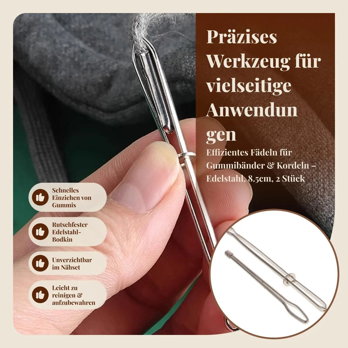 Aluminium Alloy Tapestry Bent Large Eye Darning Knitting Needle Set for Embroidery and Hand Sewing Quake