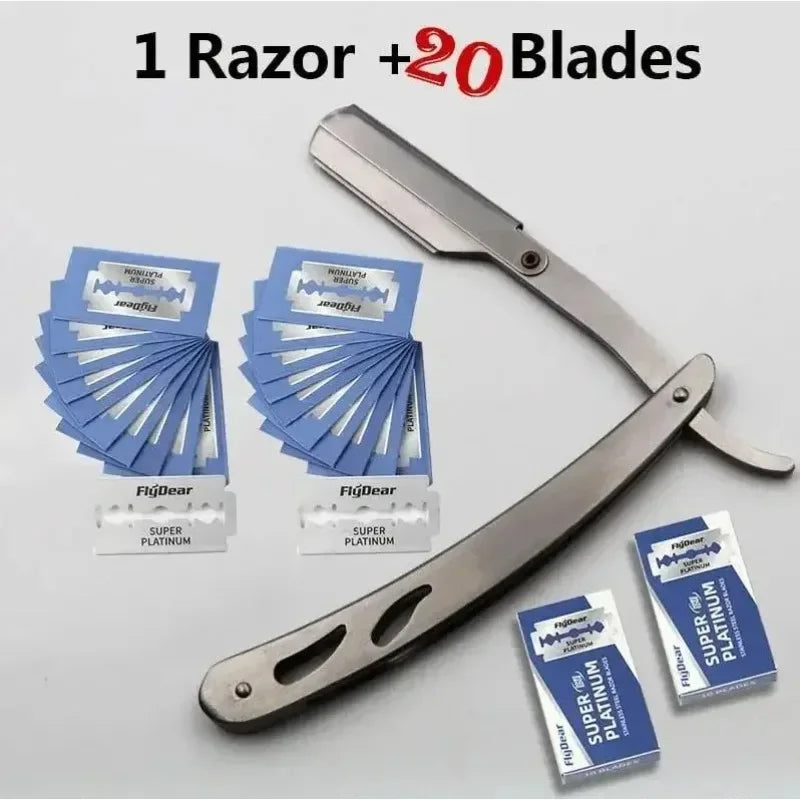 Straight Edge Stainless Steel Barber Razor Men Professional Manual Shaver Shaver Folding Shaving Shave With Blade Quake