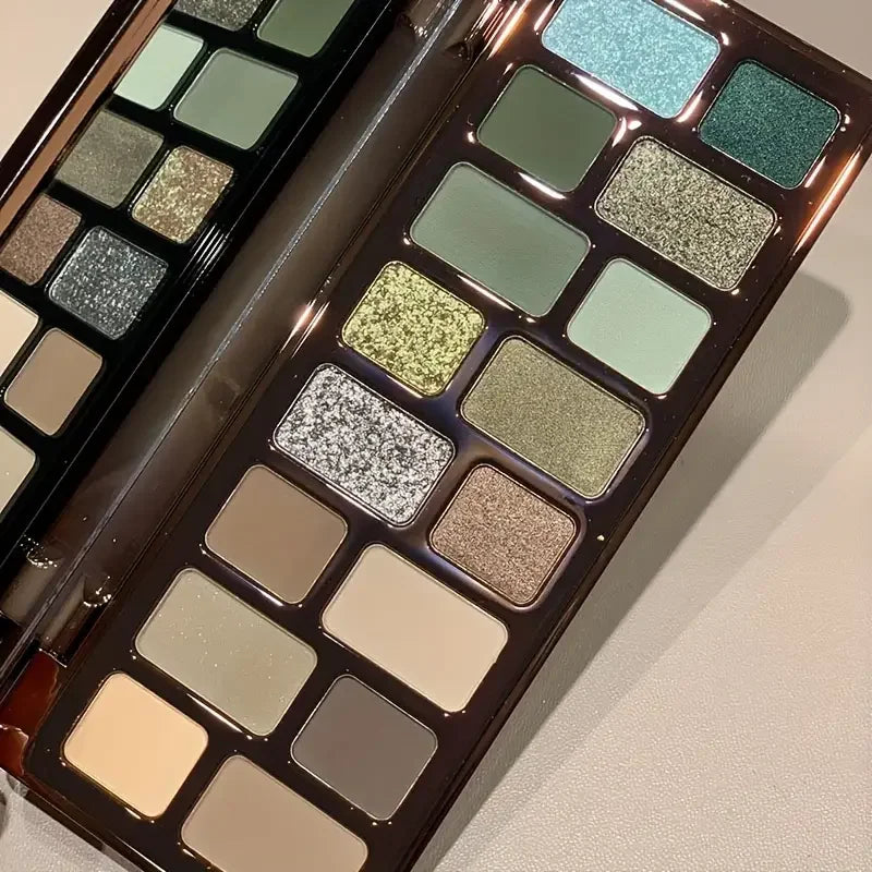 16 Color Eyeshadow Palette Matte Shimmer and Sparkle Effects Highlight Multi-Purpose Makeup Palette Smoky Eyes Premium Cosmetics Quake 16 Color 02
