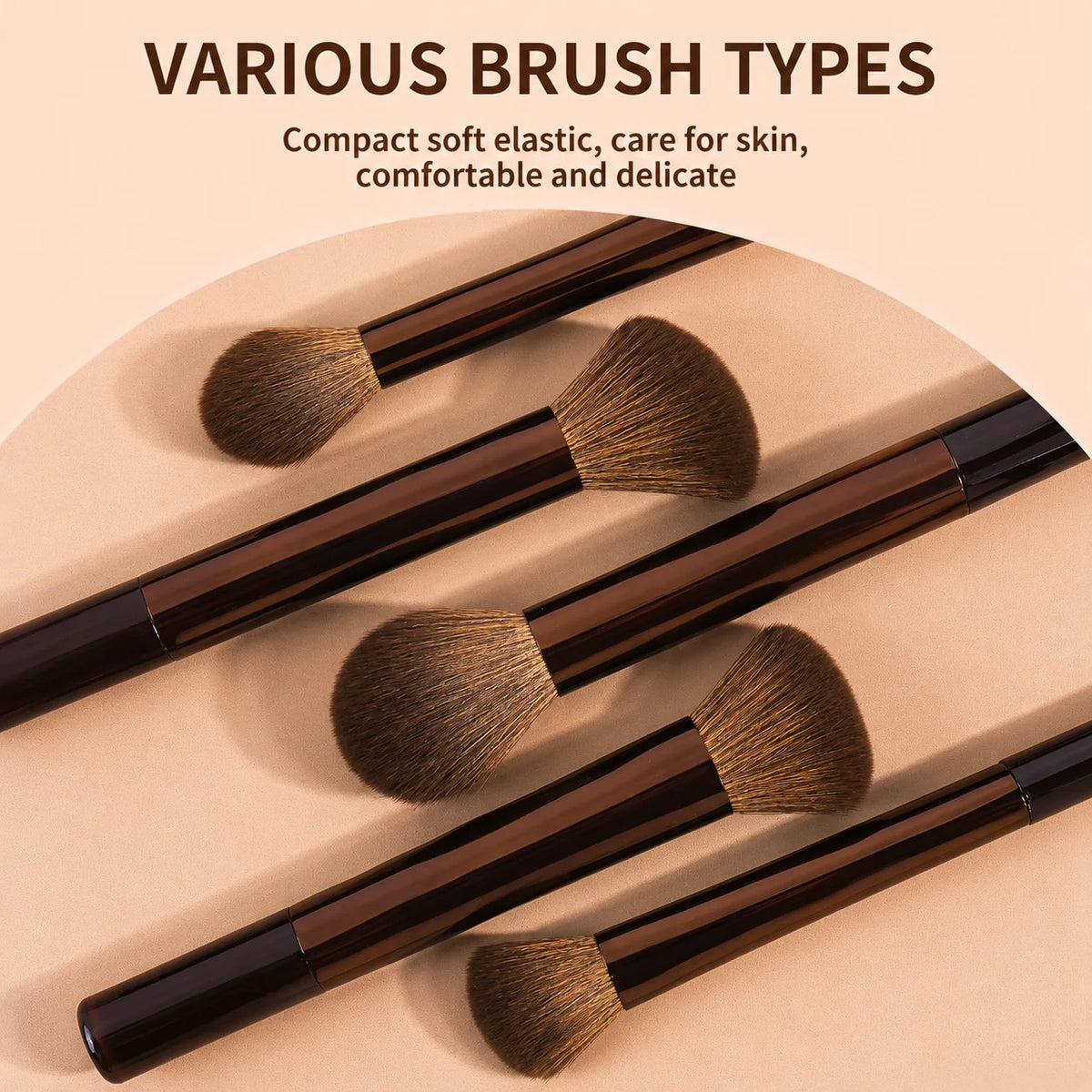 Makeup Brush Set - 18pcs High-Value Multi-Functional - Including 15 Makeup Brushes + 2 Powder Puffs + Makeup Bag - Travel-Friend Quake