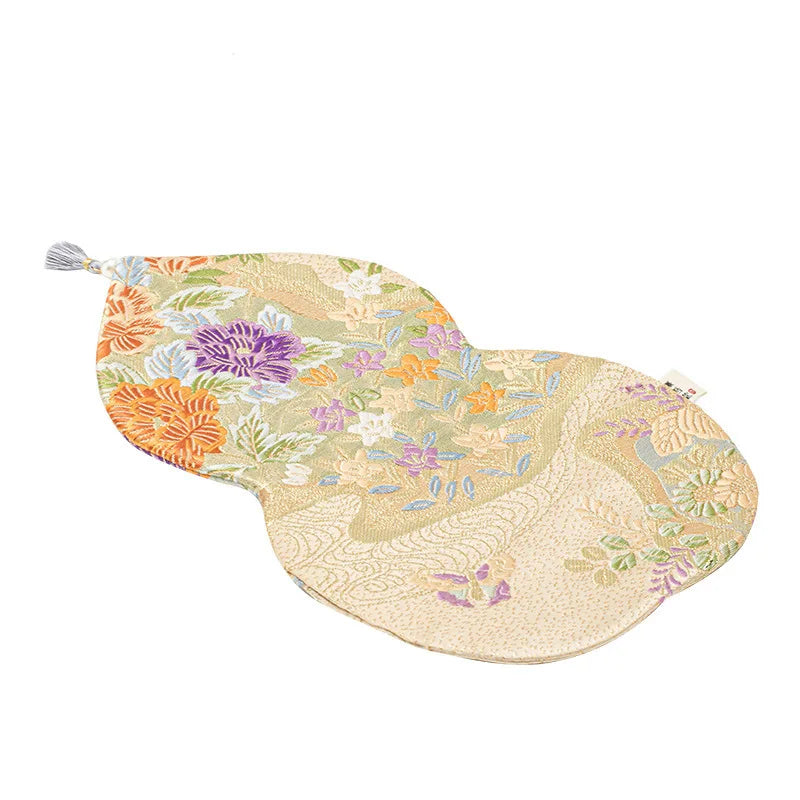Double-sided Tea Mat Nishijin Weaving Gourd Chinese Zen Style Tea Tablecloth Heat Insulation Mat Teapot Holder Tablecloth Quake