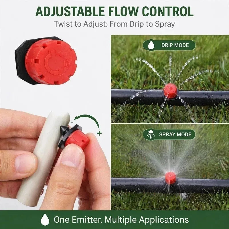 8 Holes Adjustable Mini Garden Sprinklers Automatic Drip Irrigation Nozzle Watering Hose Dropper DIY Irrigation System Fittings Quake