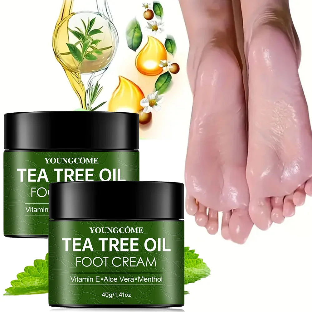 Tea Tree Oil Foot Cream Improves Skin Roughness Softens Cracked Feet Exfoliating Foot Care Solution Moisturization Quake