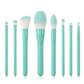 8PCS Portable Makeup Brushes Set Face Eye Lip Eye Shadow Eyebrow Comb Eyelash Spoolies Foundation Powder Brush Tools Cosmetic Quake Sky blue
