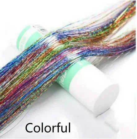 93cm/100cm Holographic Hair Extensions Accessories Glitter Hair Tinsel Sparkle Shiny 120 Strands Bling Twinkle Hair Extensions Quake No 9 100 cm