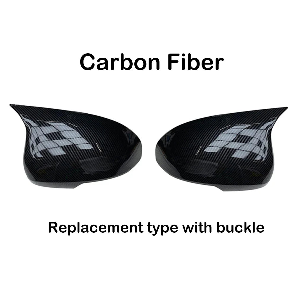 For Toyota Mark X Reiz Wish Prius Car Rearview Side Mirror Cover Wing Cap Exterior Door Rear View Case Trim Carbon Fiber Look Quake Replace Type Carbon