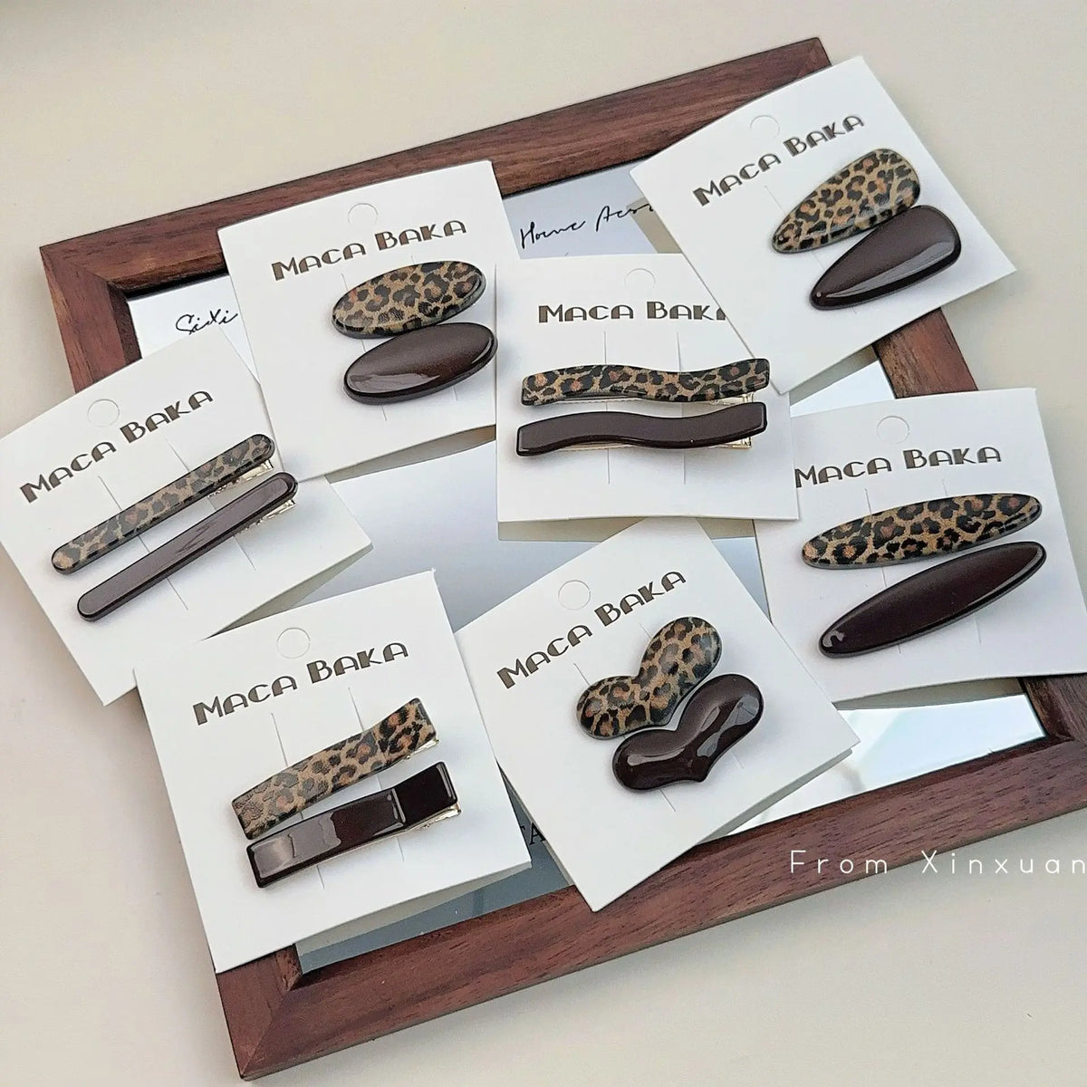 Korean Leopard Print Coffee Color Hair Clips Retro Texture Bangs Hairpins Sweet Spicy Girls Duckbill Clip Bangs Clips Hairpins Quake