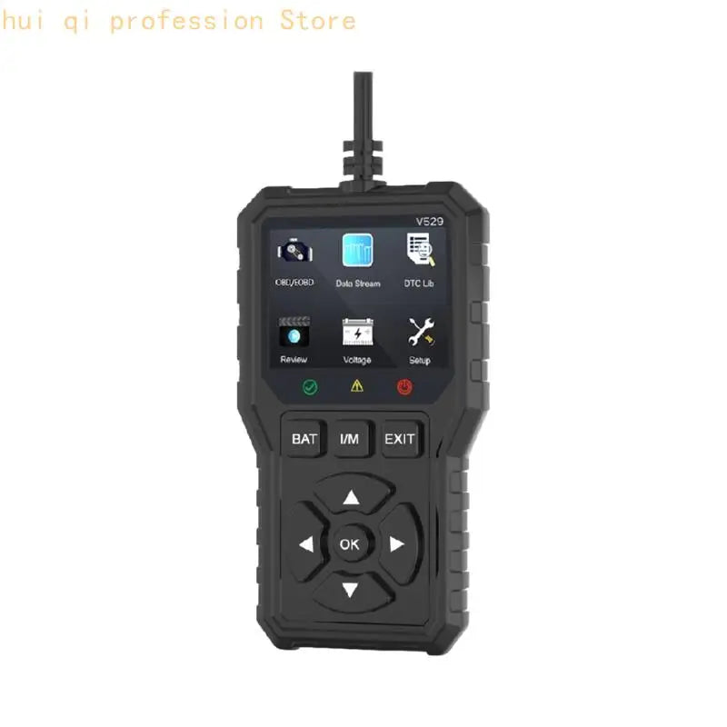 2.8Inch Screen Advanced Car Diagnostic Tool With 35000+ Code Library And Silicone Button Code Search For Quick Diagnosis H8WE Quake Black China Mainland