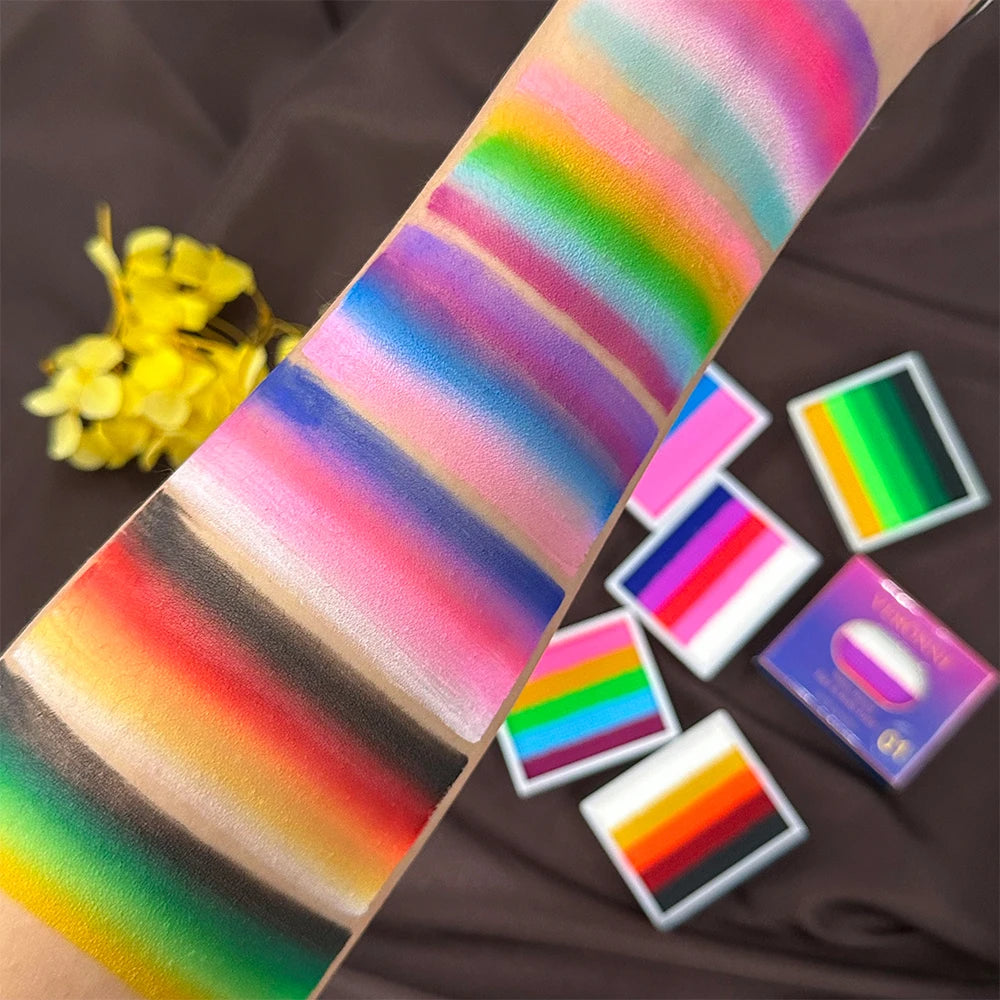 8G 12 Color Water Monochromatic Face Body Painting Palette Festive Washable face and body paint Makeup Costume Body Partie Quake
