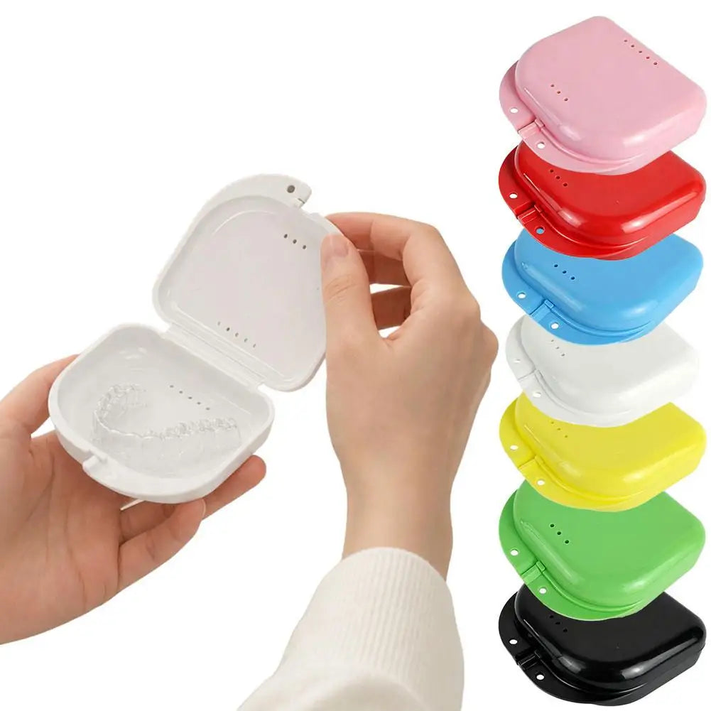 Denture Box Denture Tray Box Orthodontic Braces Protective Cover Ventilation Hole Denture Box Quake