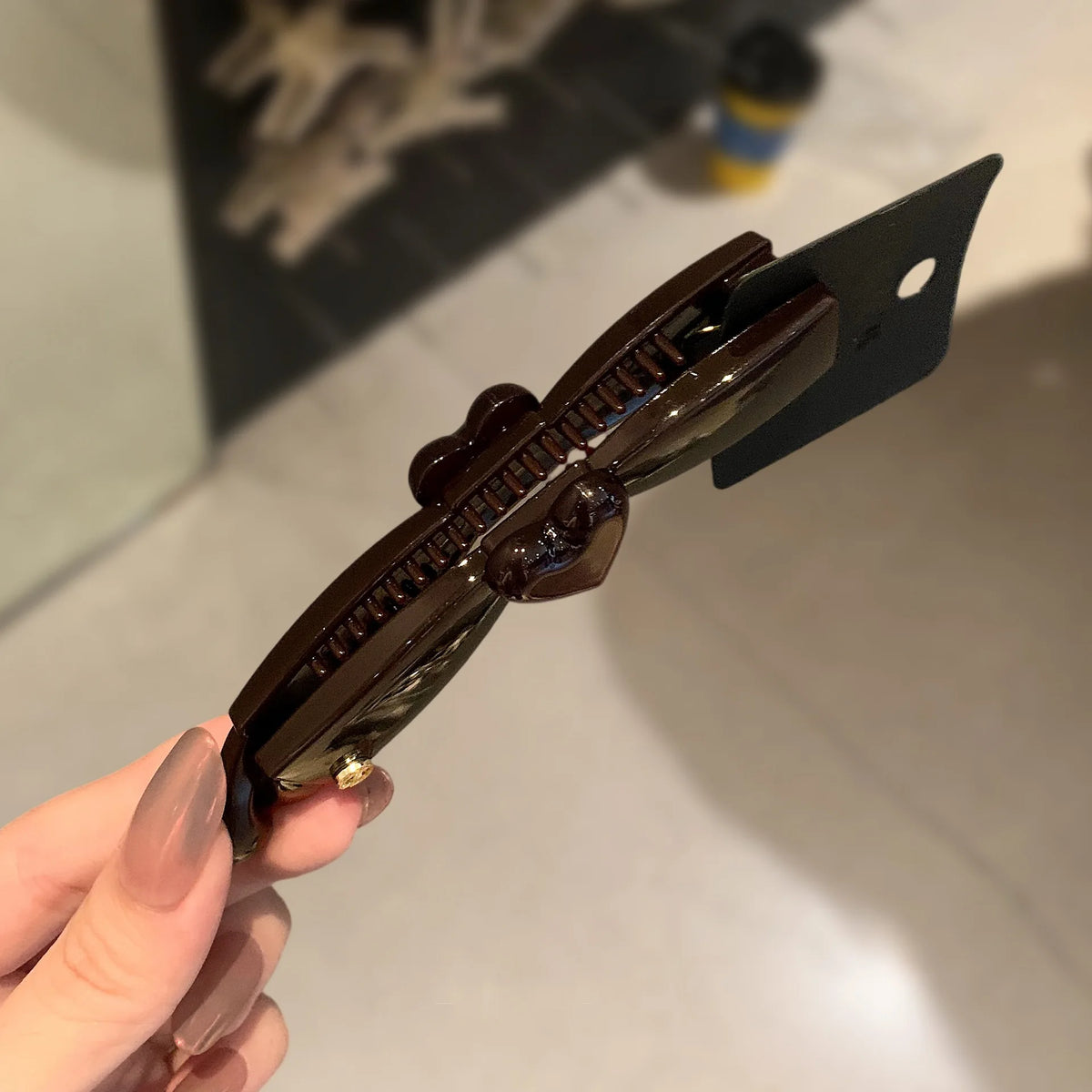 Korean Sweet and Cool Style Banana Clip Retro Versatile Bow Love Vertical Clip Hairpin Elegant Ponytail Clip Quake