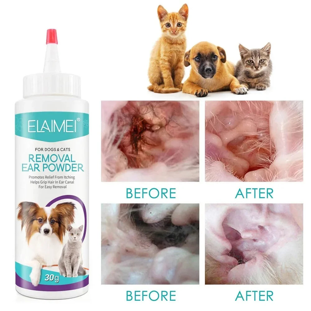 Pet Ear Powder for Dogs and Cats Pet Ear Health Care Easy to Remove Ear Hair Quake Default Title