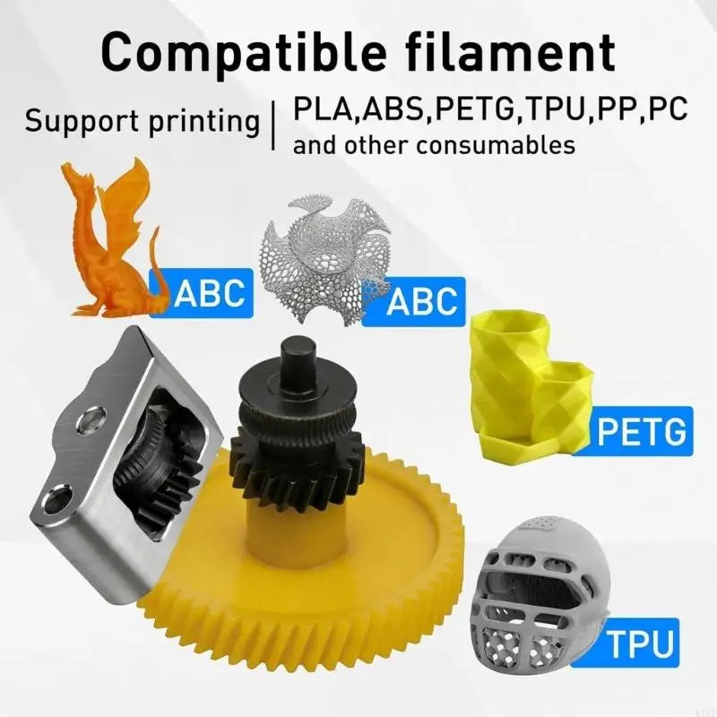 Hardened Steel Extruder Gear For Lab P2S 3D Printers High Hardened Steel Enhances Durability K1KF Quake