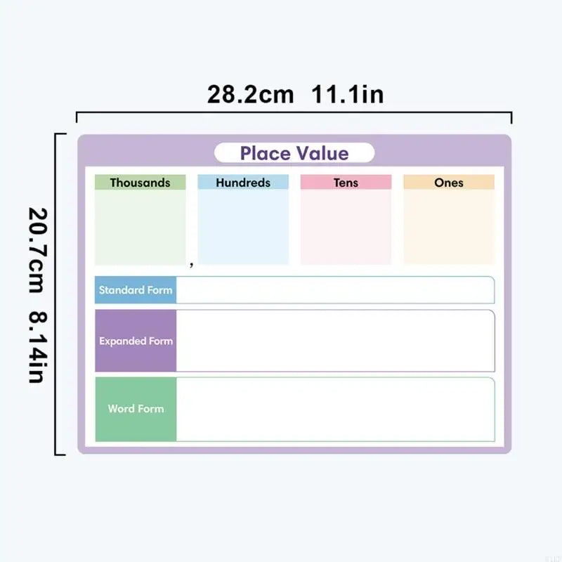Place Value Practice Set for Students, Number Writing Learning Sheet with Standard Expanded Word Form Sections, 11.1 x 8.14 K1KF Quake