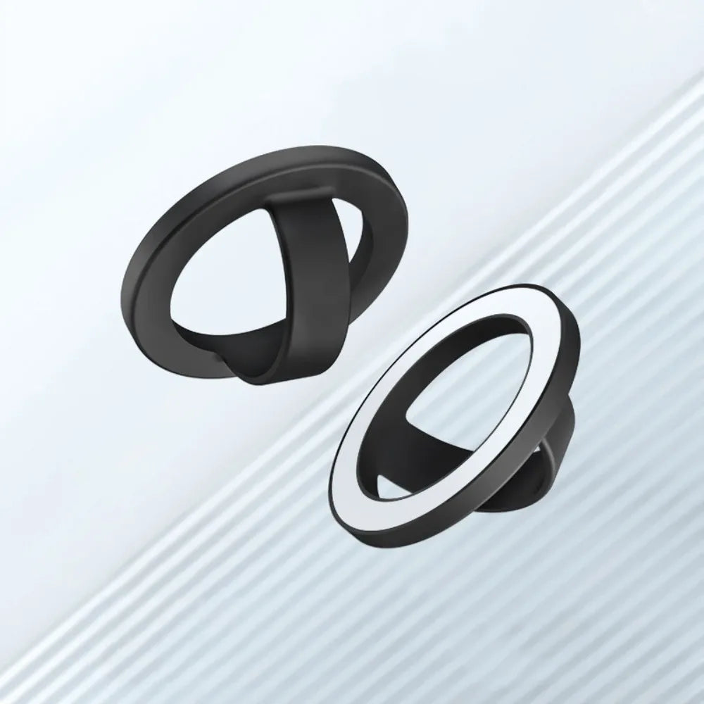 For Magsafe Magnetic Phone Back Grip Anti-fall Metal Plate Ring Finger Ring Holder Creative Strong Adsorption Phone Mount Quake Black