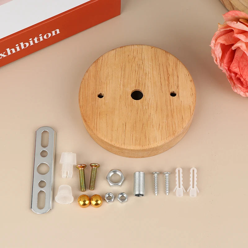 10/12cm Wood Lamp Base Modern Ceiling Plate Wooden Ceiling Holder Pendant Lamp Fitting Chandelier Base DIY Lighting Accessories Quake A1 10cm