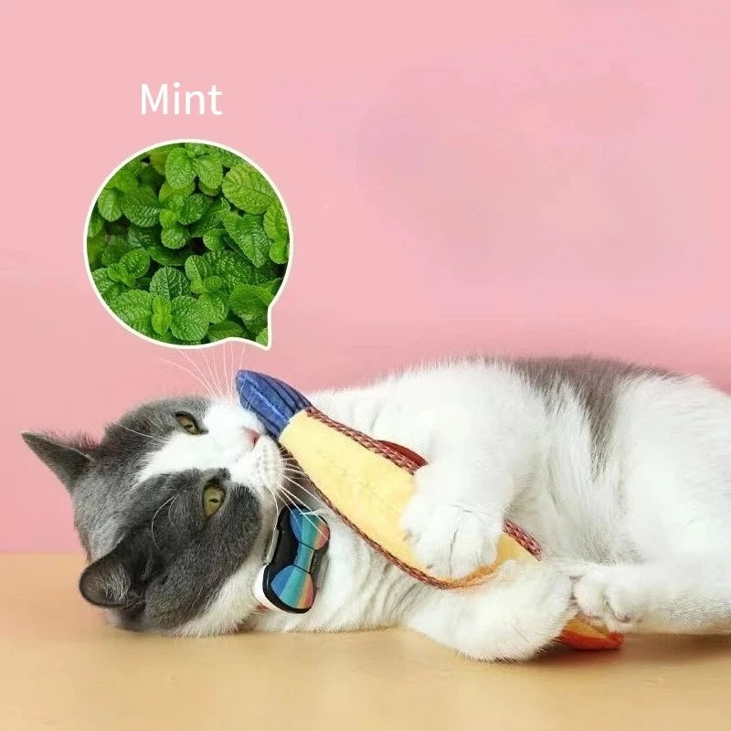 Cat Toy Contains Catnip for Self Pleasure and Relaxation 3D Simulated Fish Pillow Fish Interactive Sound Plush Toy Quake