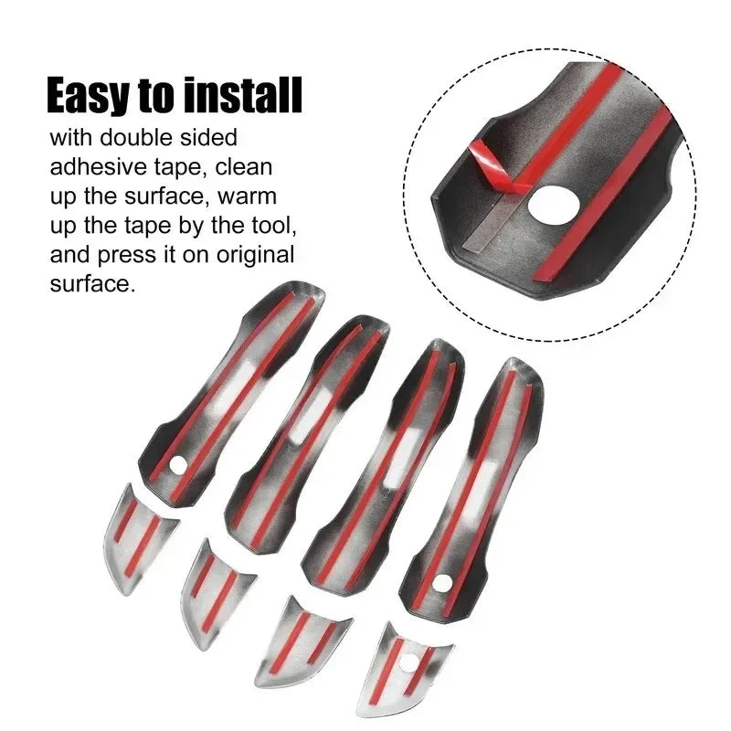 For Honda Civic 10th Gen 2016-2021 LHD RHD Car Sticker Exterior Door Handle Moulding Cover Trim w/Keyless Entry Auto Decoration Quake