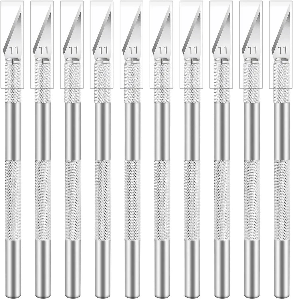 Sharp Exacto Knife Set Exacto Knife Colorful Craft Knife Kit, Precision Hobby Knife for DIY, Art, Cutting, Carving,10PCS Quake M264 silver 10pcs