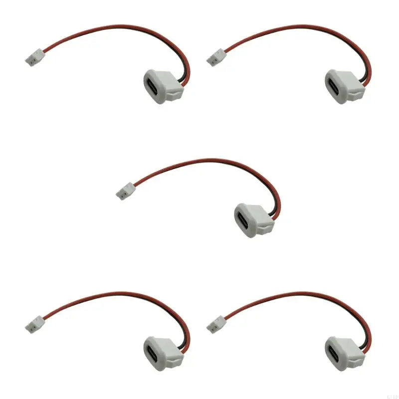 Type C Female Charging Port Replacement Part Pack of 5 with 2-Wire Pigtail for Repair Work and Electronics Service Tasks K1KF Quake White CN