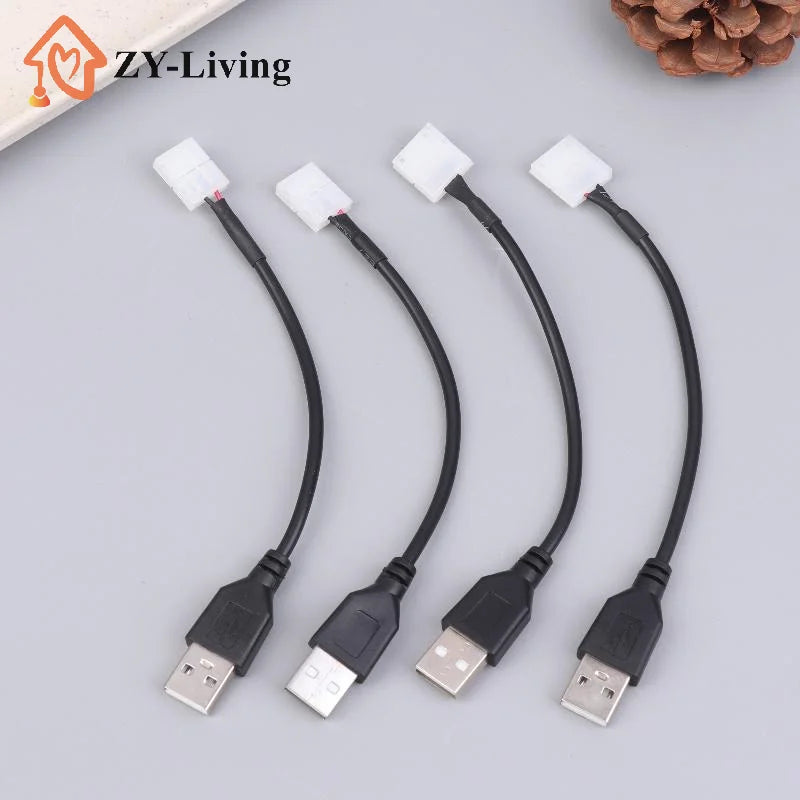 5/10Pcs USB Cable Connector To 2pin 8mm/10mm Free Welding LED Strip Connector LED Ribbon Strip Light Adaptor Quake