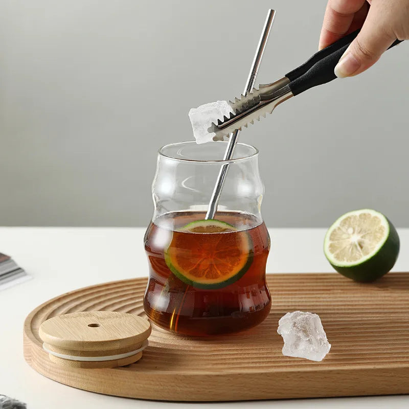 YWDL 1/2pcs 500ml Glass Tumblers Cups With Straw Mason Jar Clear Juice Coffee Milk Cup With Bamboo Lids Drinkware Quake