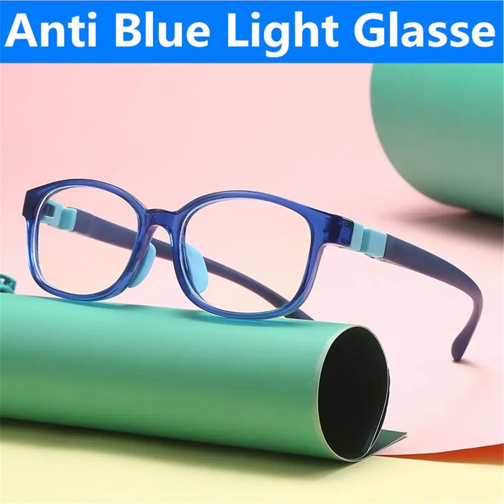 Anti Blue Light Glasses for Kids Boys Girls Silicone Soft Frame Eye Protection Eyewear Children Computer Games Eyeglasses Quake