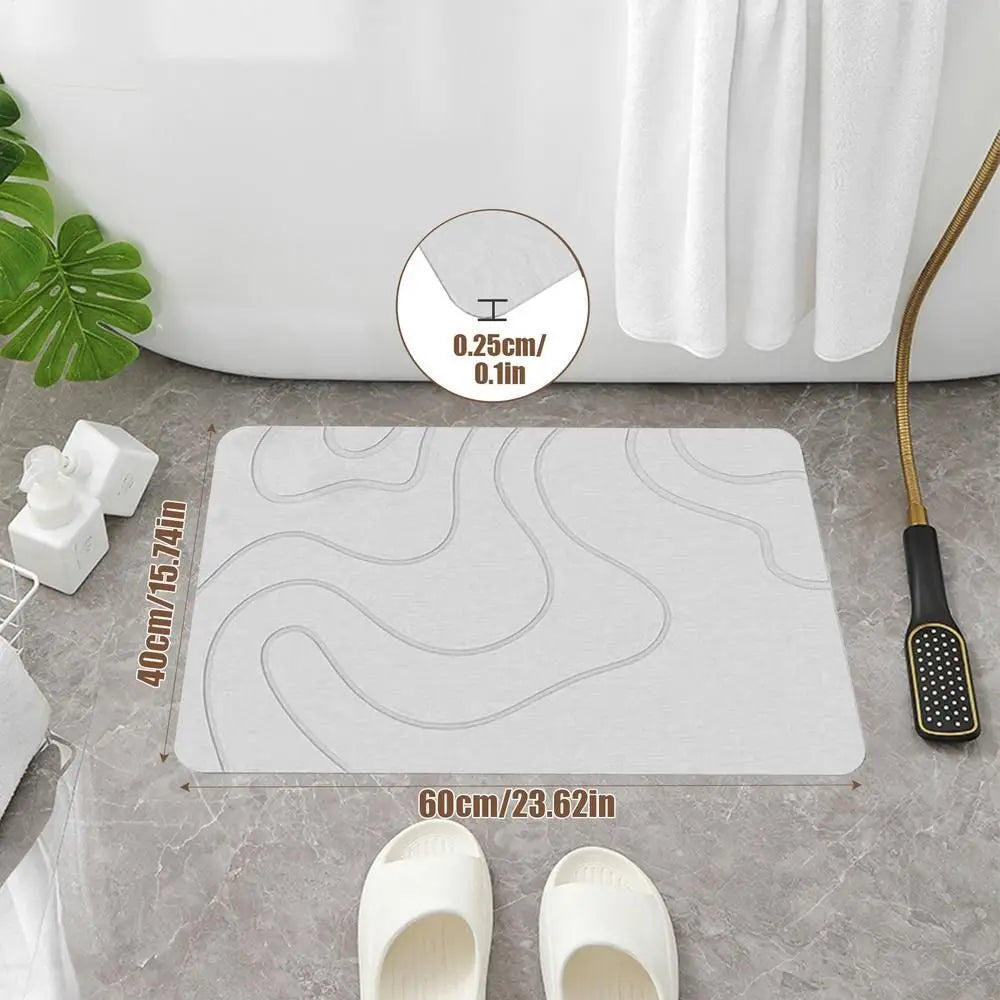 New 40x60cm Bathroom Anti-slip Mat Diatomite Stone Super Absorbent Entrance Carpet Anti-Slip Kitchen Floor Mat Quake