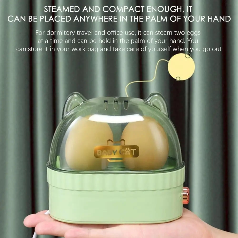 Automatic Power Off Egg Boiler Machine Egg Poacher Food Steamer Egg Cooker Cat Shape Electric Boiled Egg Maker Home Kitchen Quake