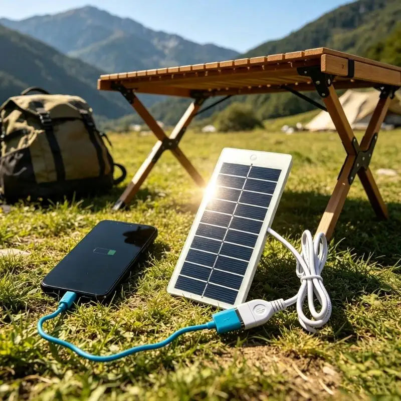 Travel USB Sun Board with Cell Array Layout for Small Devices, 5V Output Unit for Camping Hiking Outdoor Carry and K1KF Quake CN