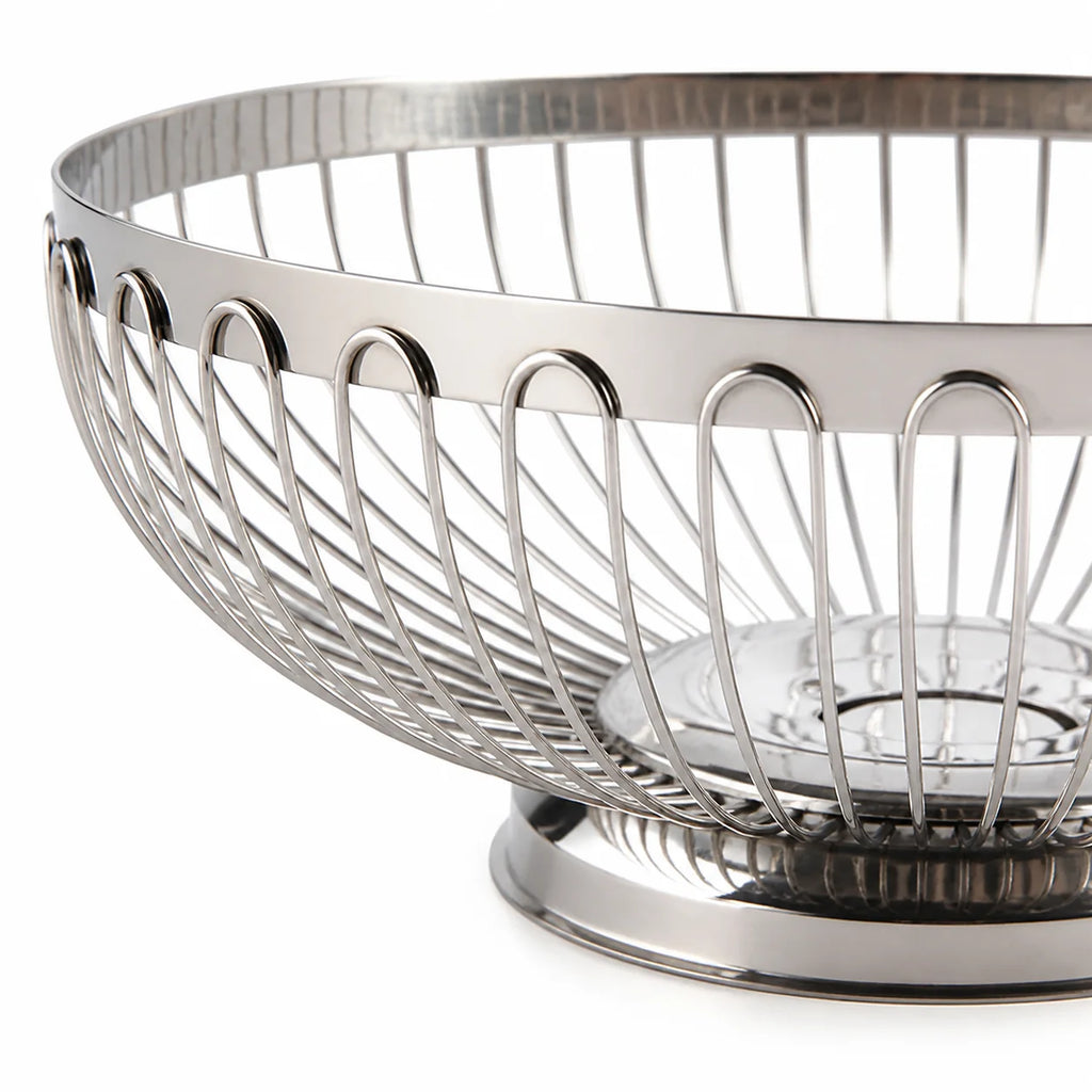 Stainless Steel Fruit Basket, Round Draining Colander for Kitchen Counter Quake
