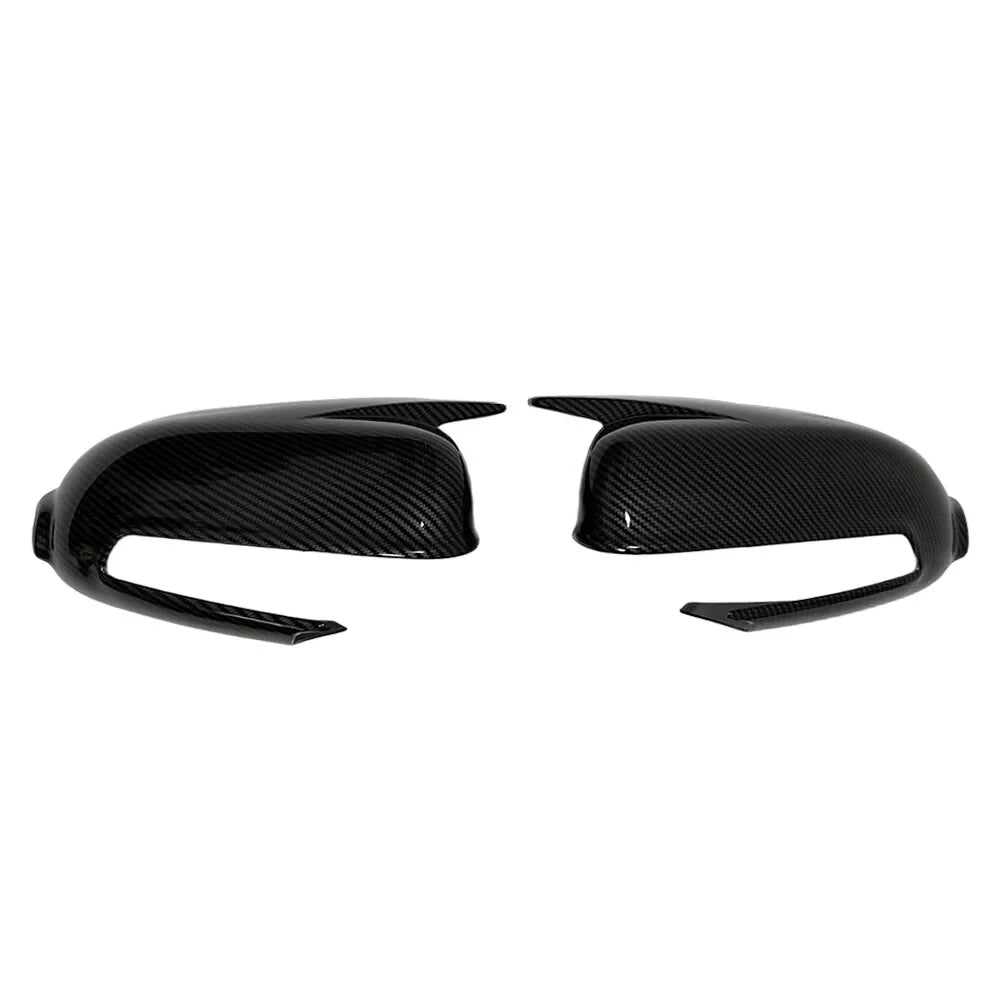 For Hyundai Kona 2018-2023 Car Sticker Rearview Side Mirror Cover Wing Cap Exterior Door Rear View Case Trim Carbon Look Black Quake Carbon Fiber