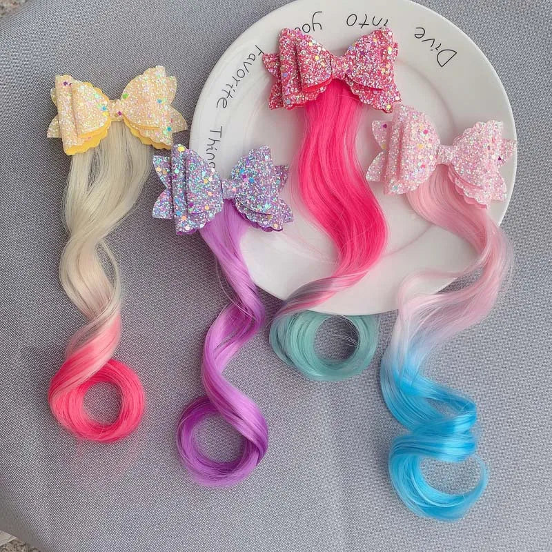 Cute Cartoon Unicorn Children Hair Braiding Accessories Little Girls Colored Braided Tools Baby Holiday Party Pony Hair Clips Quake