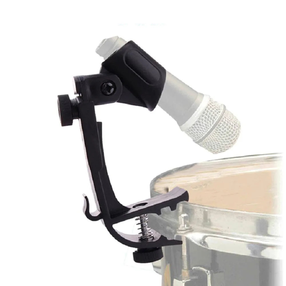 2pcs Drum Microphone Clip Holder Adjustable Shockproof Mic Clips Drum Rim Mount Clamp Quake