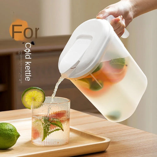 Large Capacity Plastic Fridge Jug Transparent 1.5L 2L Transparent Sealing Kettle with Handle with Filter Lid Juice Jug Kitchen Quake