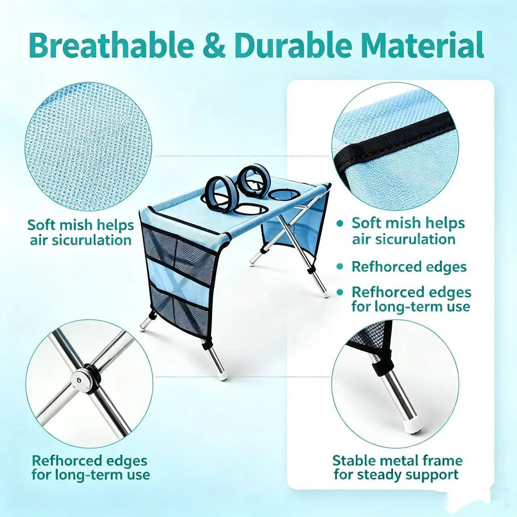 Multi-Function Pet Grooming Hammock, Foldable Pet Bathing and Drying Station with Stable Frame, Breathable Mesh Rest Holder for Quake