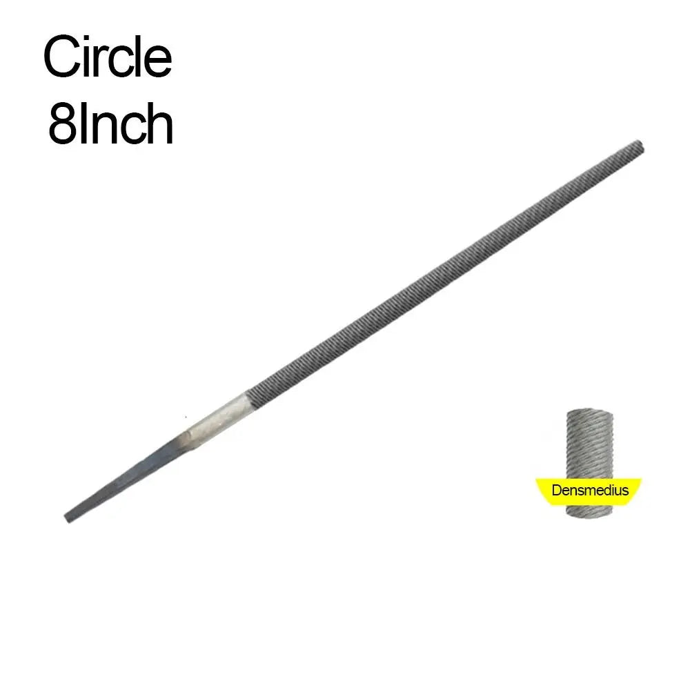 Durable Steel Steel Files 6/8 Inch Flat/Semicircle/Triangle/Circle/Square Saw File Grinding Straightening Hand File Leather Quake 8Inch-Circle