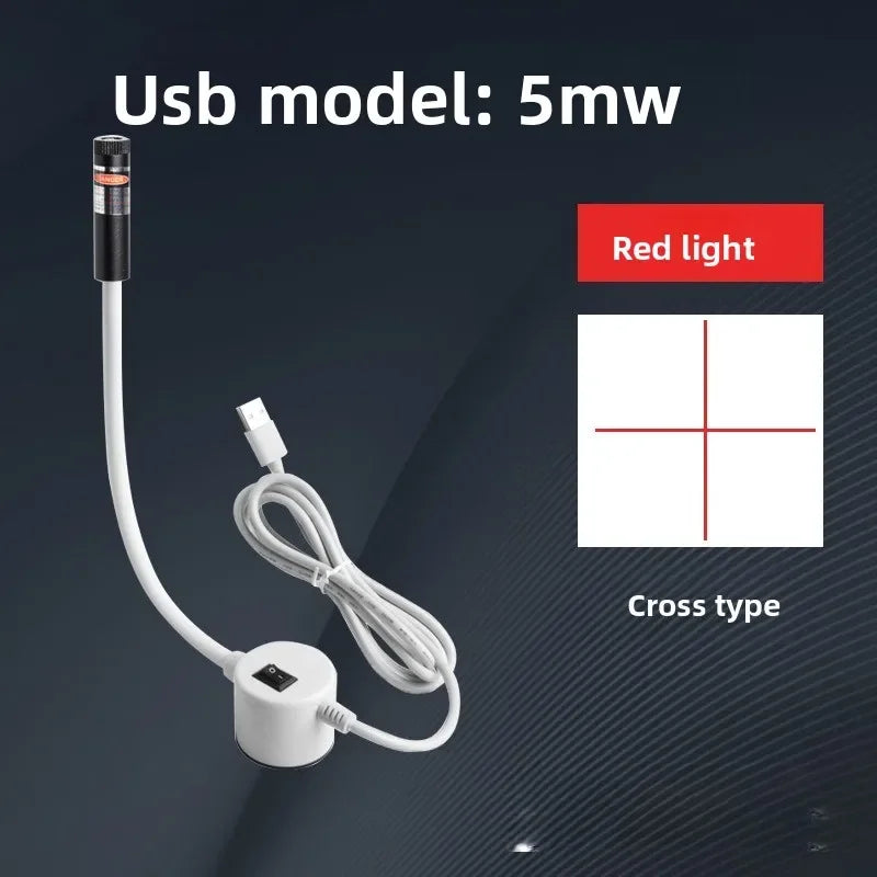 USB Magnetic Laser Guide Red Laser Positioning Light for Sewing Machine Quilting Craft Workbench Alignment Accessory Quake 5mw Cross