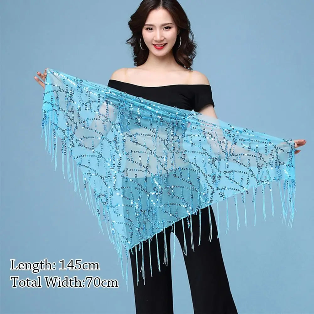 Women Show Costumes Tassels Dancer Skirt Hip Scarf Belly Dance Belt Waist Chain Quake