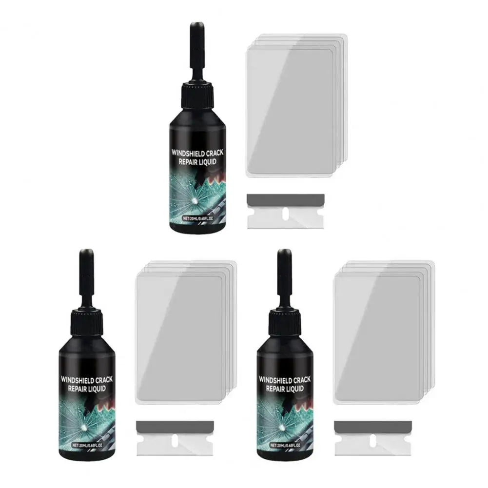 Car Windshield Repair Kit for Cracks Chips UV Glass Repair Fluid Permanent Bonding Prevents Further Spreading DIY Tool Quake 3 Sets