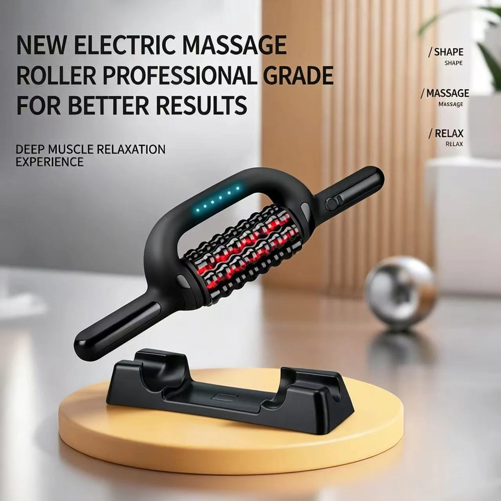 Electric Roller Massage Impactor Deep Tissue Red Light Heat Rechargeable Muscle Relaxer Quake