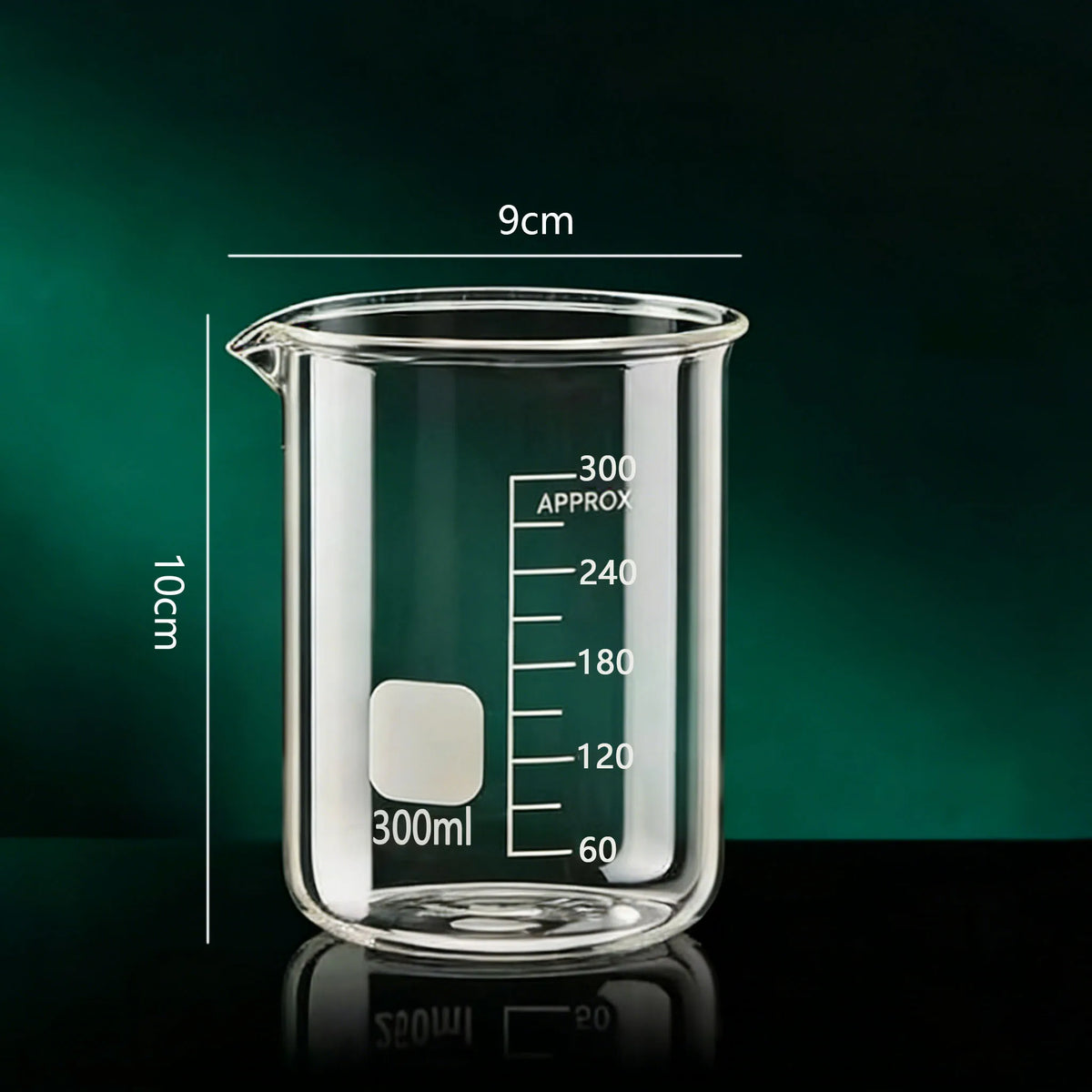 YWDL Heat Resistant Borosilicate Glass Beaker Measuring Cup Thick Glass Measuring Jug for Lab & Kitchen Multiple Capacity Quake 300ml 50-1000ml